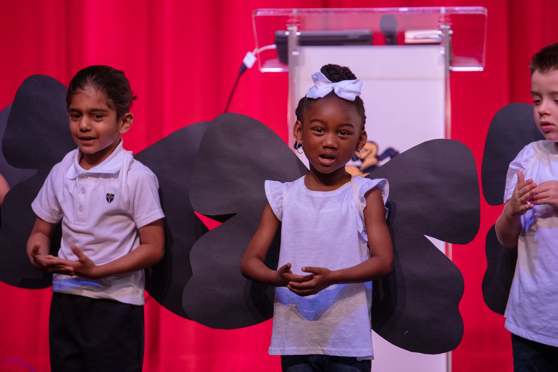 PreK-4 students at butterfly parade